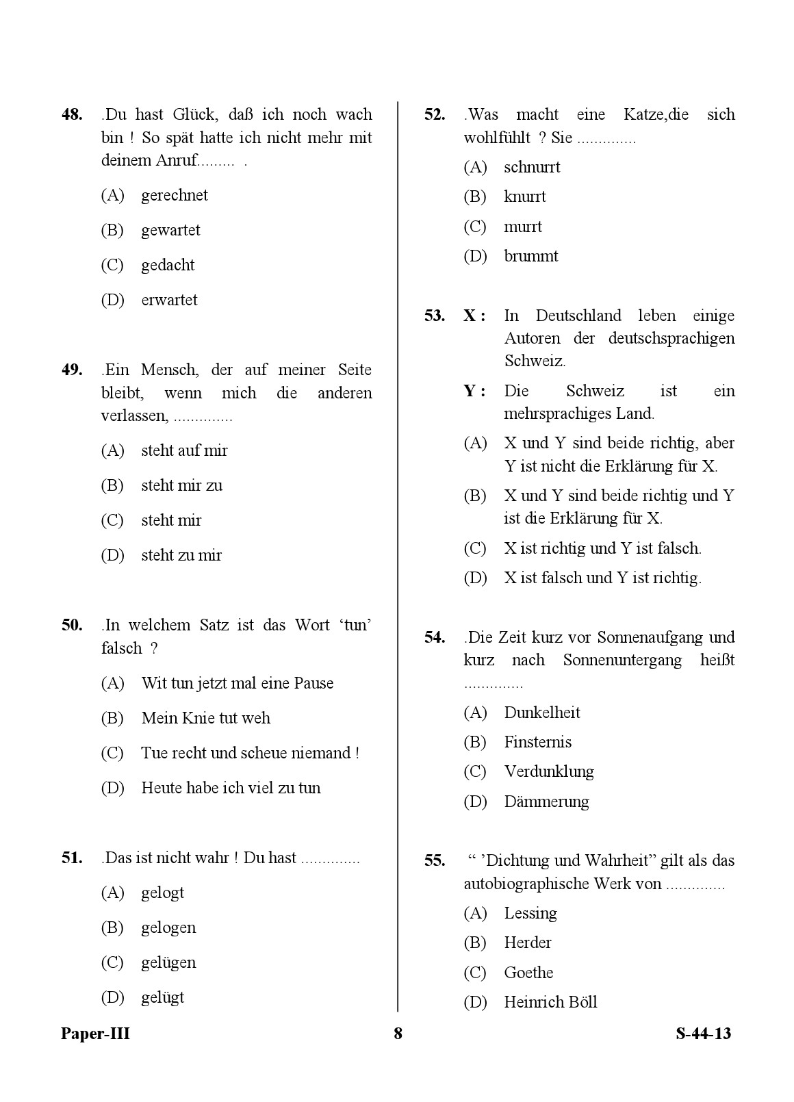 UGC NET German Question Paper III June 2013 8