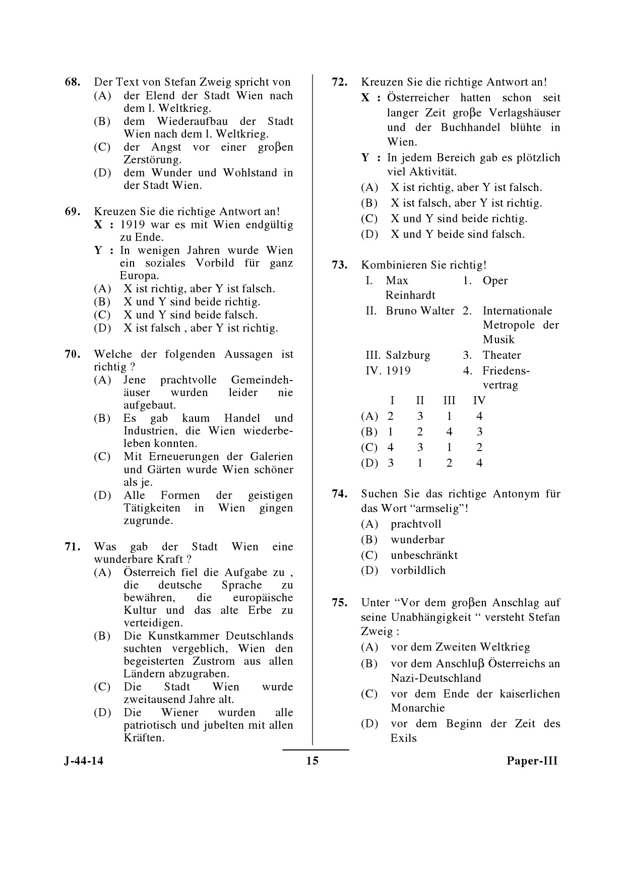 UGC NET German Question Paper III June 2014 15