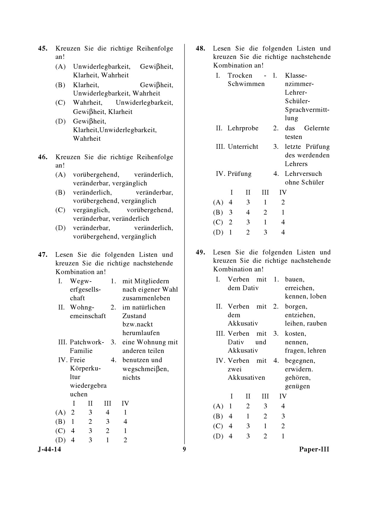 UGC NET German Question Paper III June 2014 9