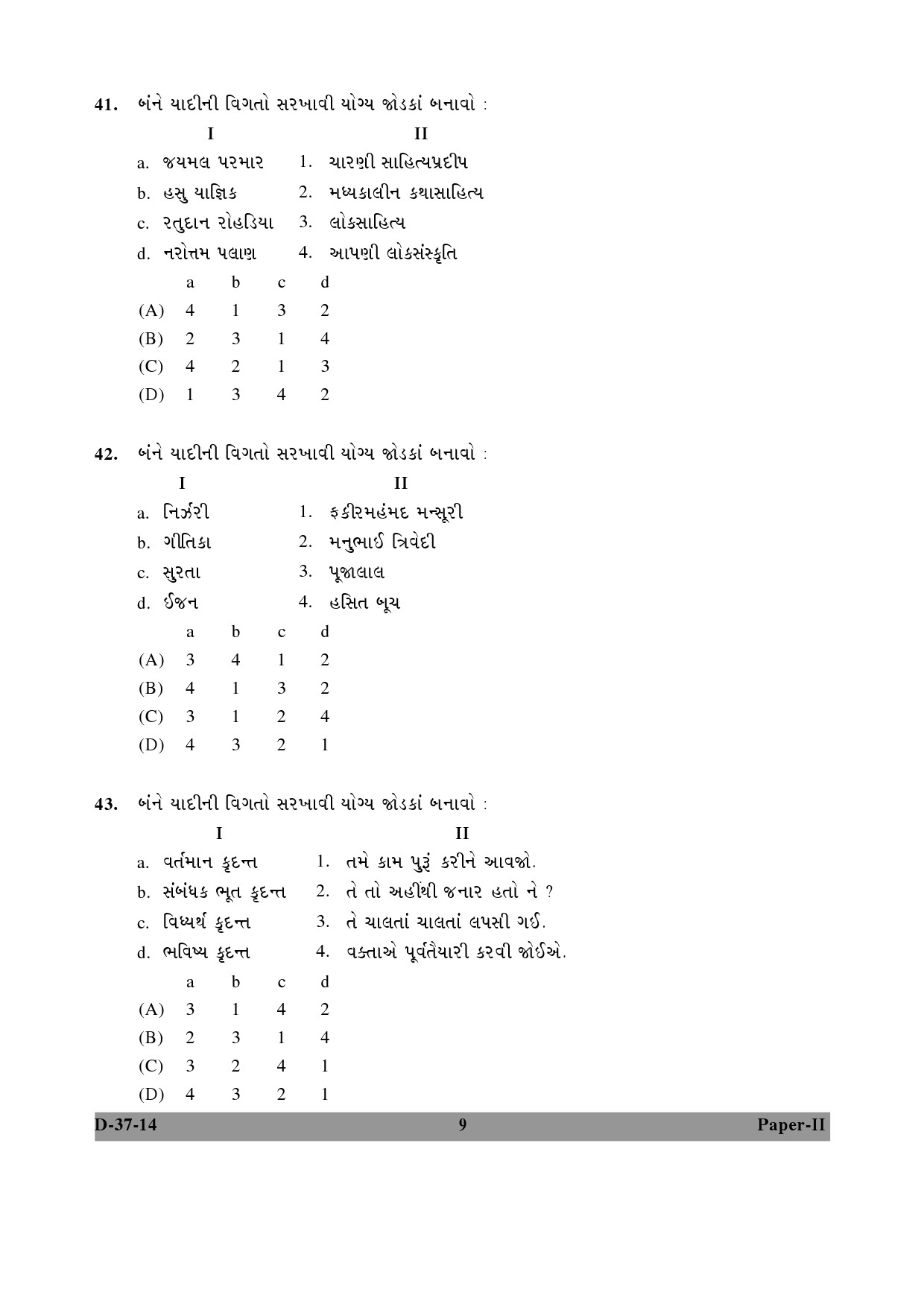 UGC NET Gujarati Question Paper II December 2014 9