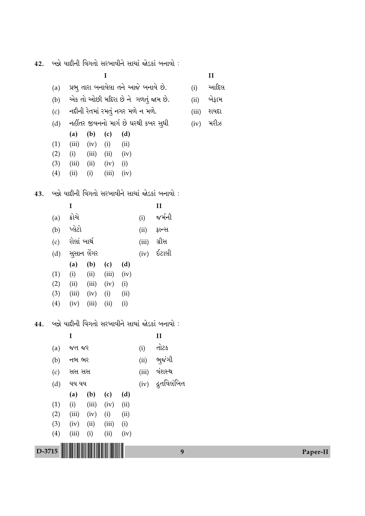 UGC NET Gujarati Question Paper II December 2015 9