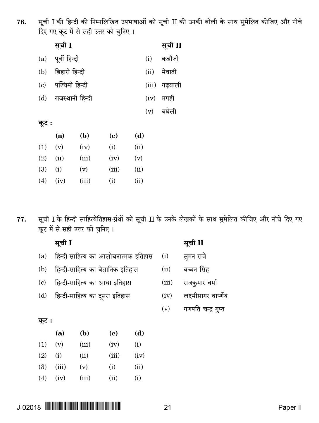 UGC Net Hindi Paper II July 2018 2nd Exam 21