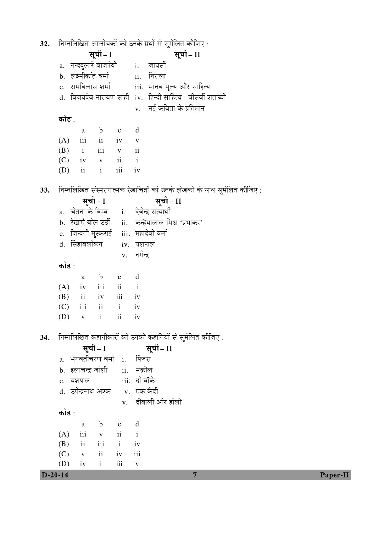 UGC NET Hindi Question Paper II December 2014 7