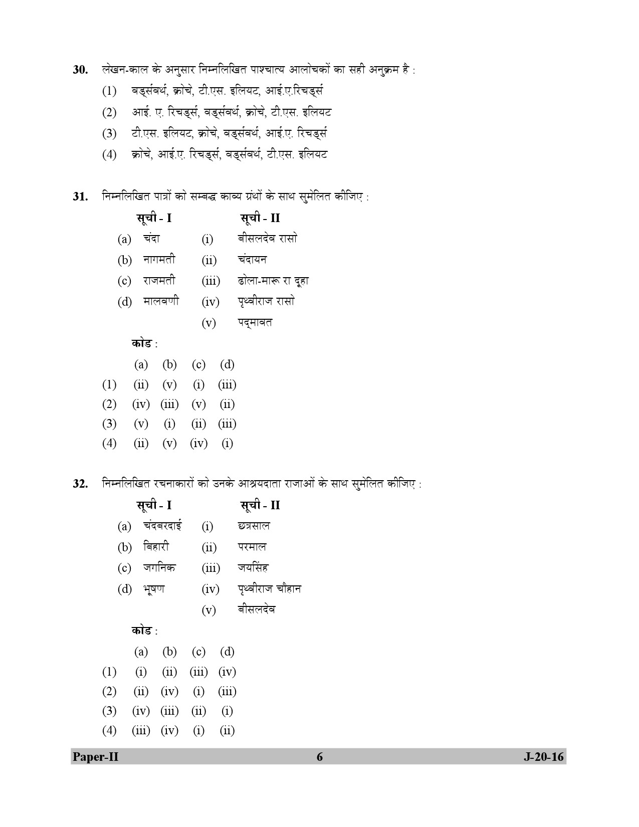 UGC NET Hindi Question Paper II July 2016 6