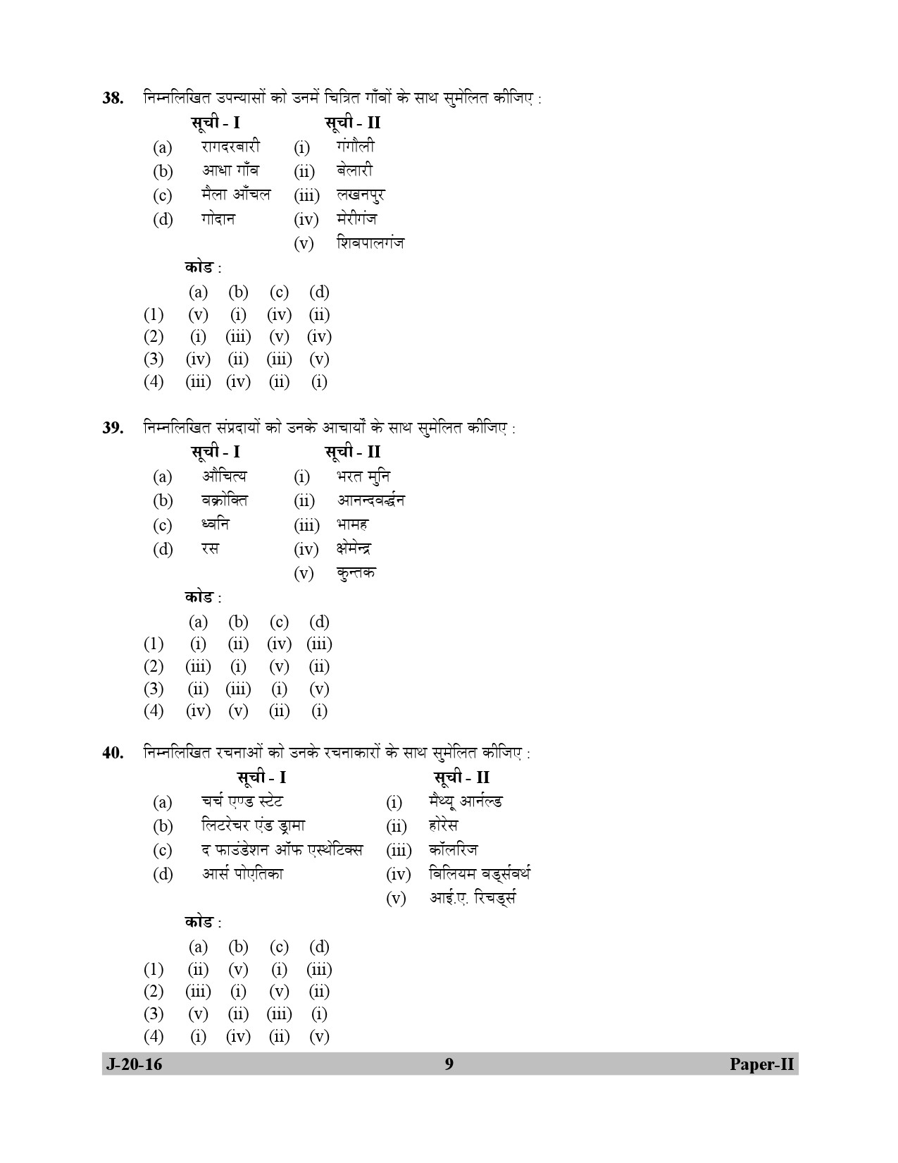 UGC NET Hindi Question Paper II July 2016 9