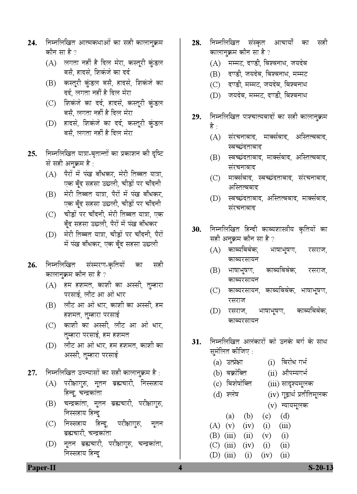 UGC NET Hindi Question Paper II June 2013 4