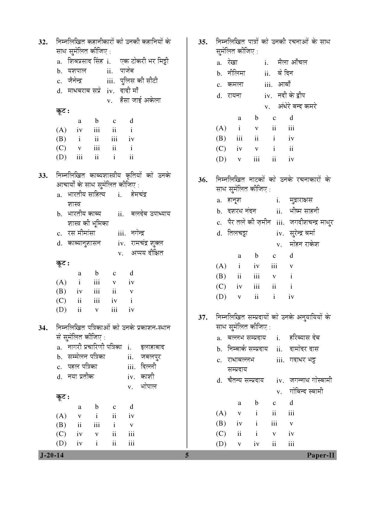 UGC NET Hindi Question Paper II June 2014 5