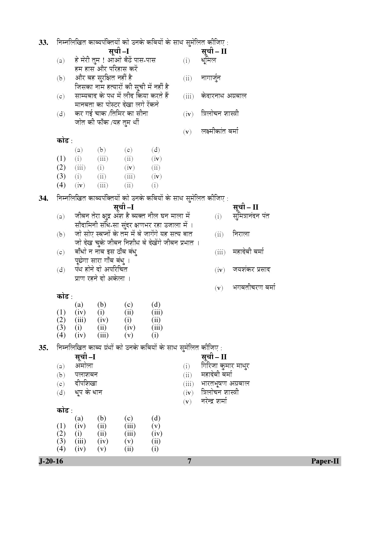 UGC NET Hindi Question Paper II Set 2 July 2016 7