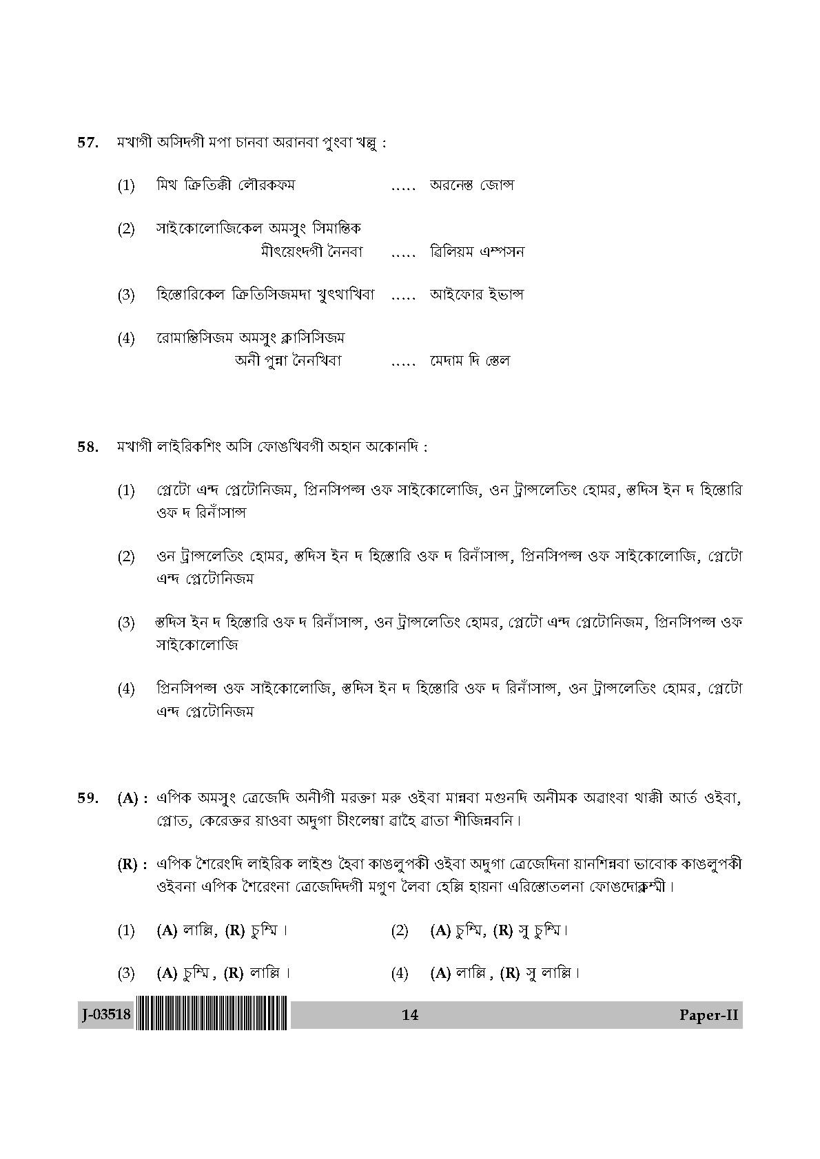 UGC Net Manipuri Paper II July 2018 14