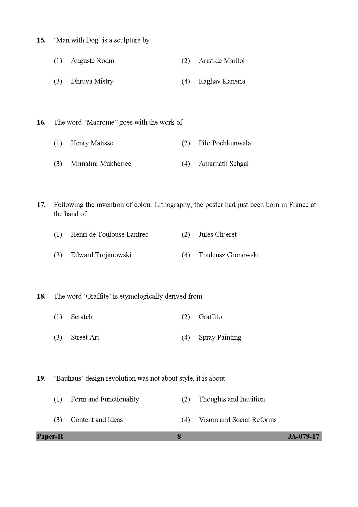 Visual Arts Paper II January 2017 in English 5