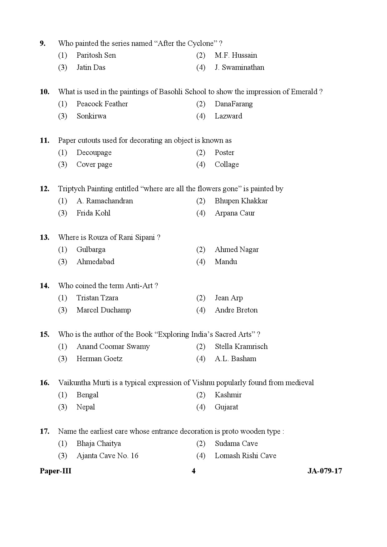 Visual Arts Paper III January 2017 in English 3