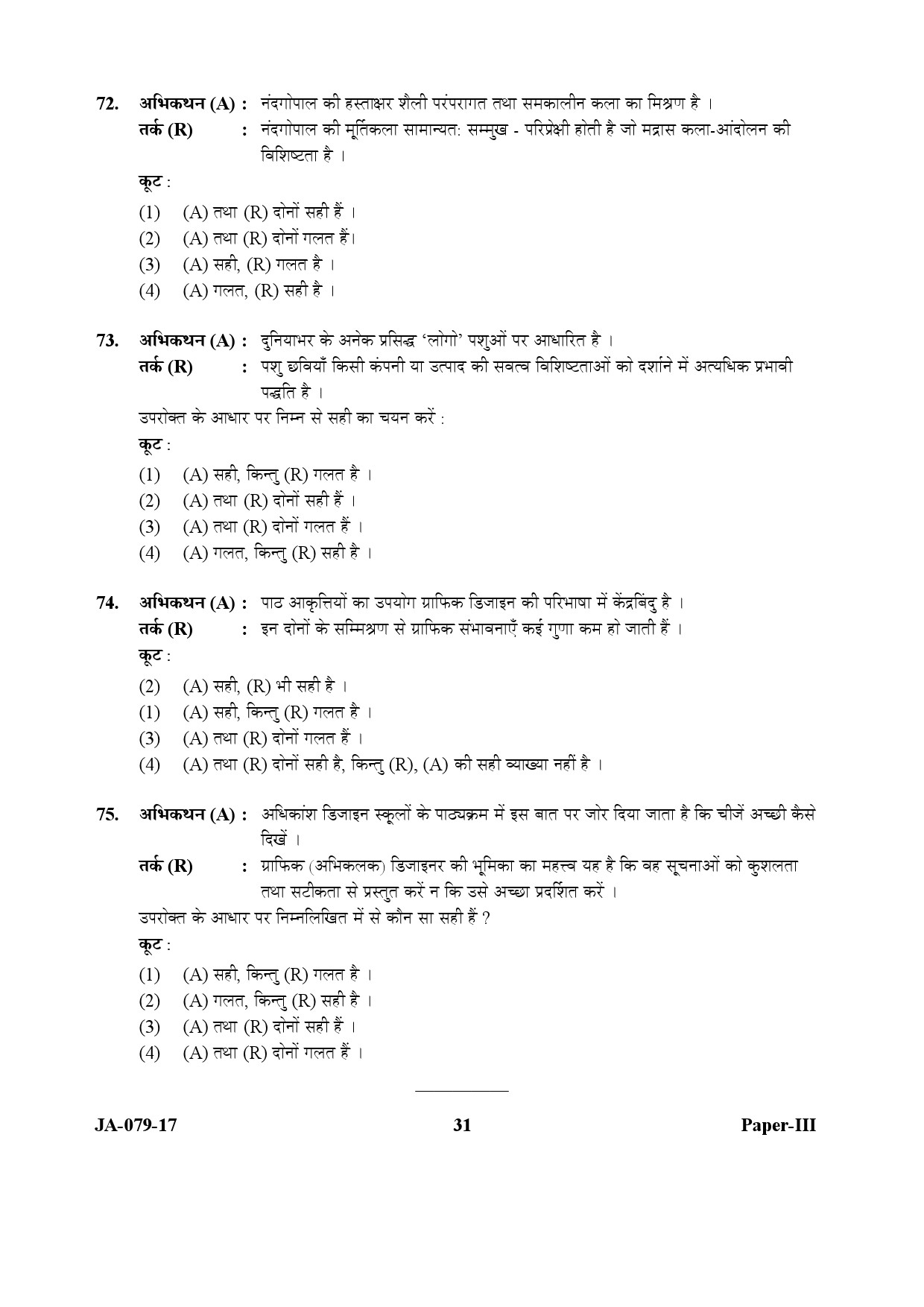 Visual Arts Paper III January 2017 in Hindi 15