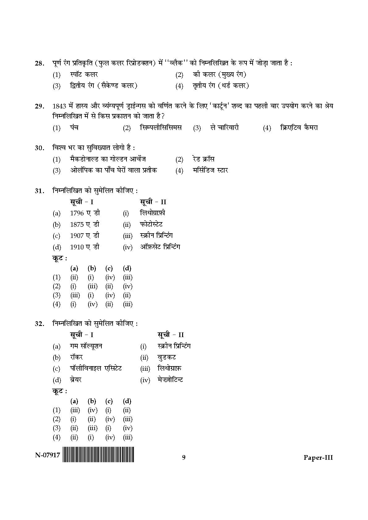 Visual Arts Paper III November 2017 in Hindi 4