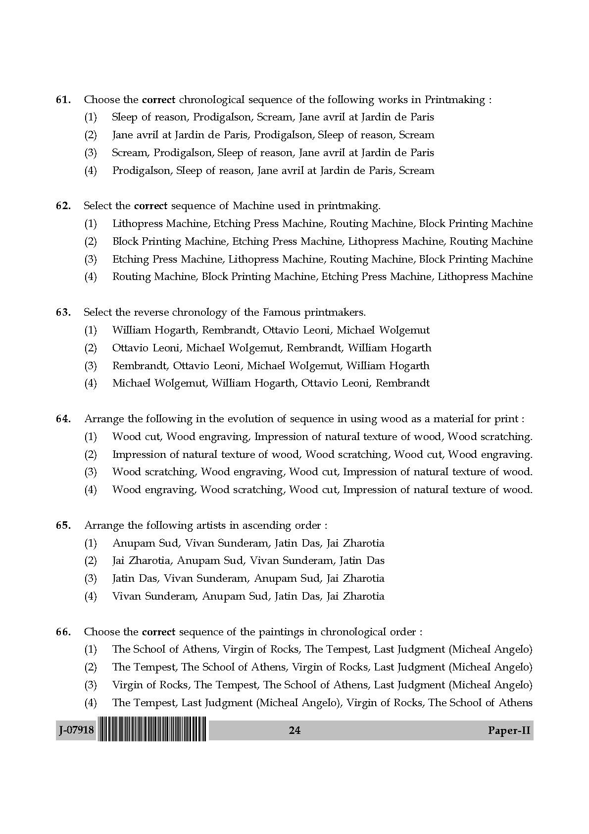 Visual Arts Question Paper II July 2018 in English 13