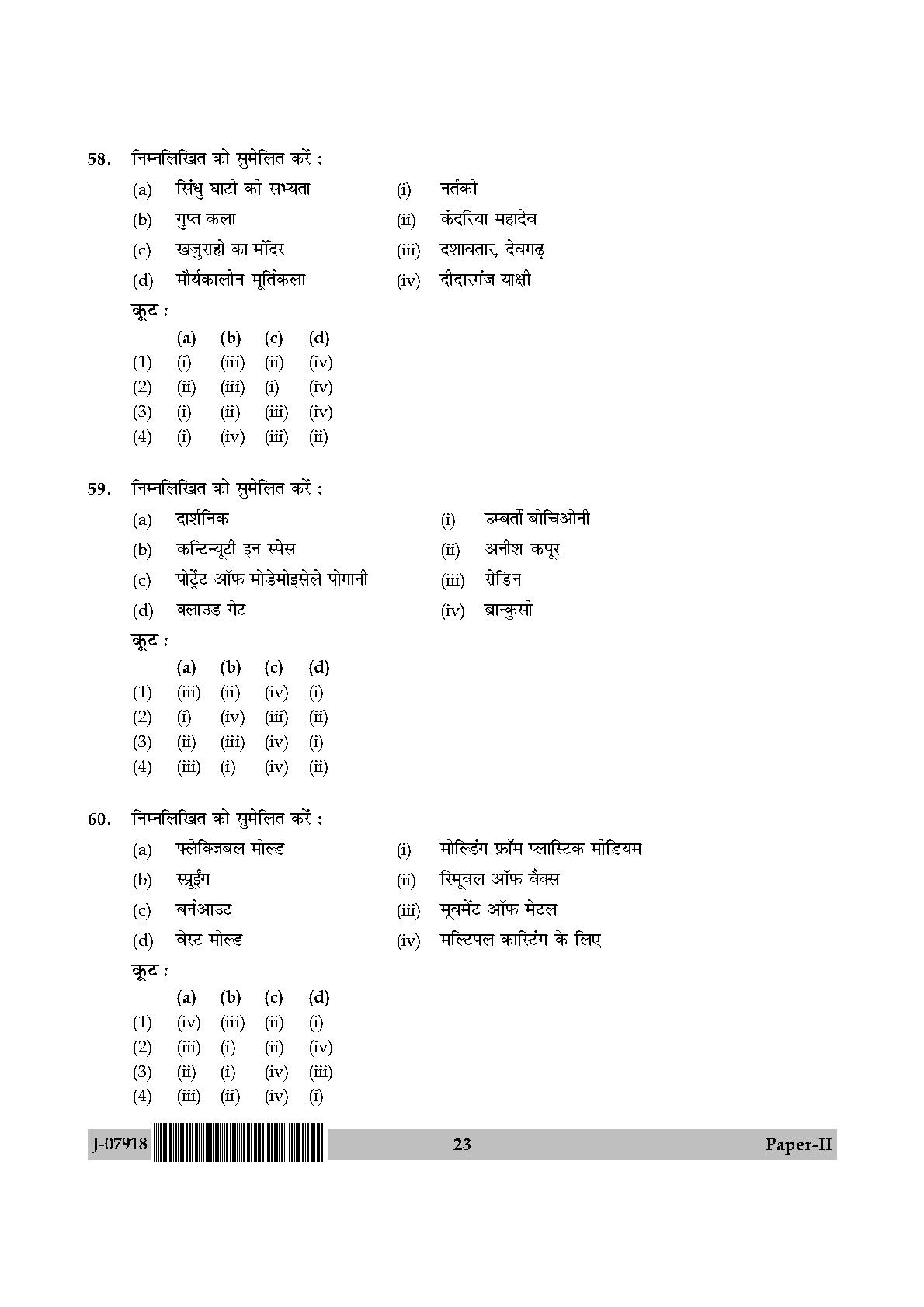 Visual Arts Question Paper II July 2018 in Hindi 11