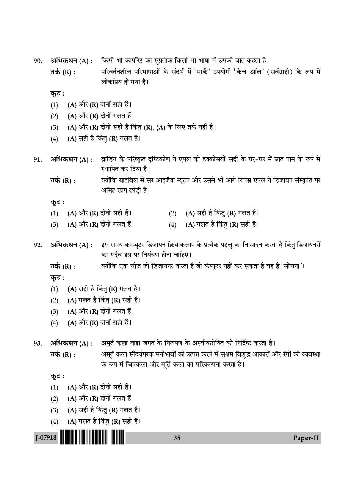 Visual Arts Question Paper II July 2018 in Hindi 17