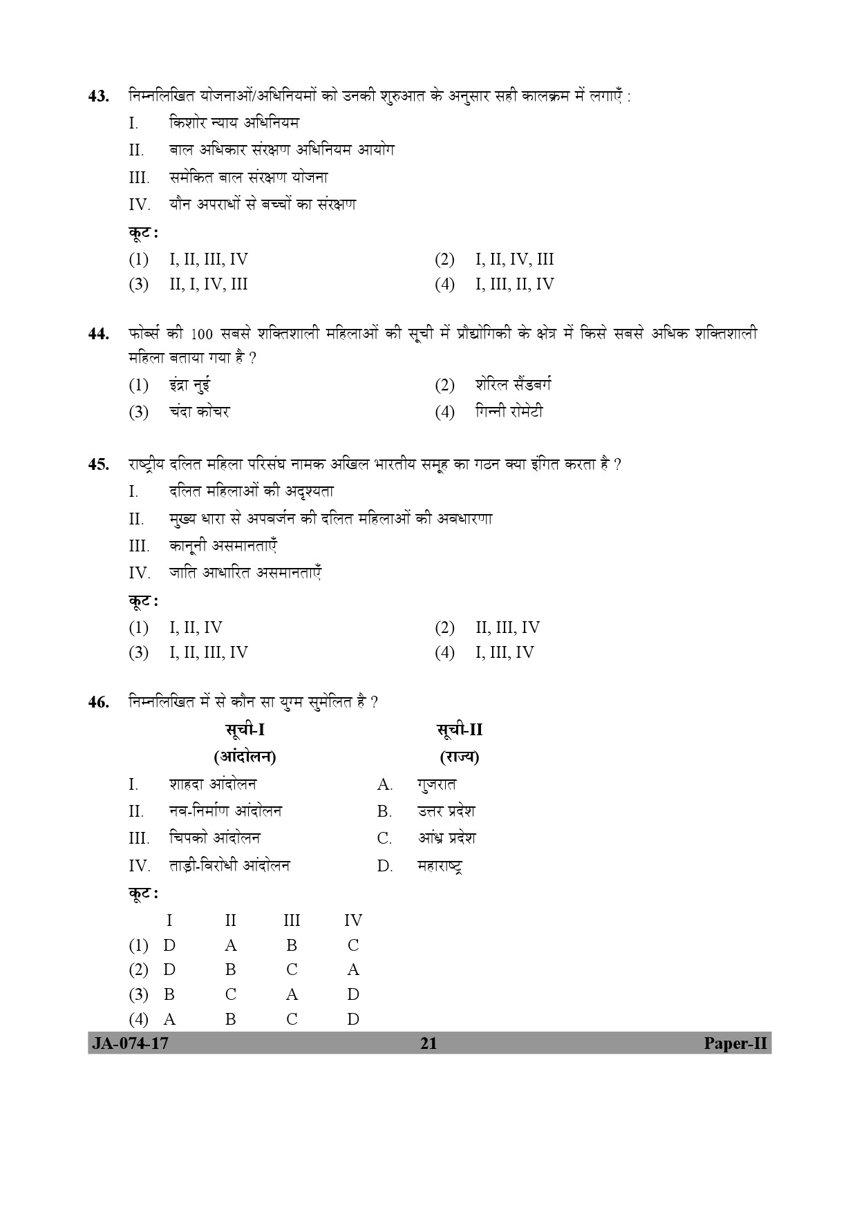 Women Studies Paper II January 2017 in Hindi 10