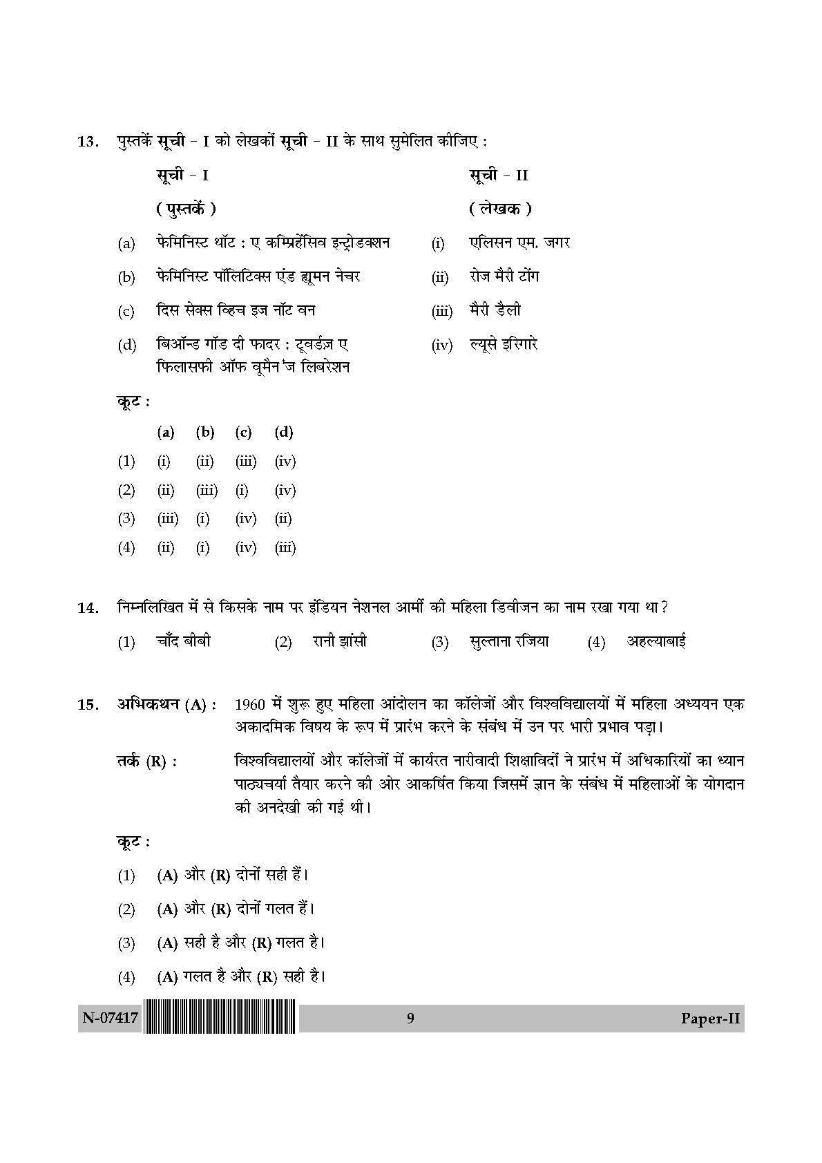 Women Studies Paper II November 2017 in Hindi 4