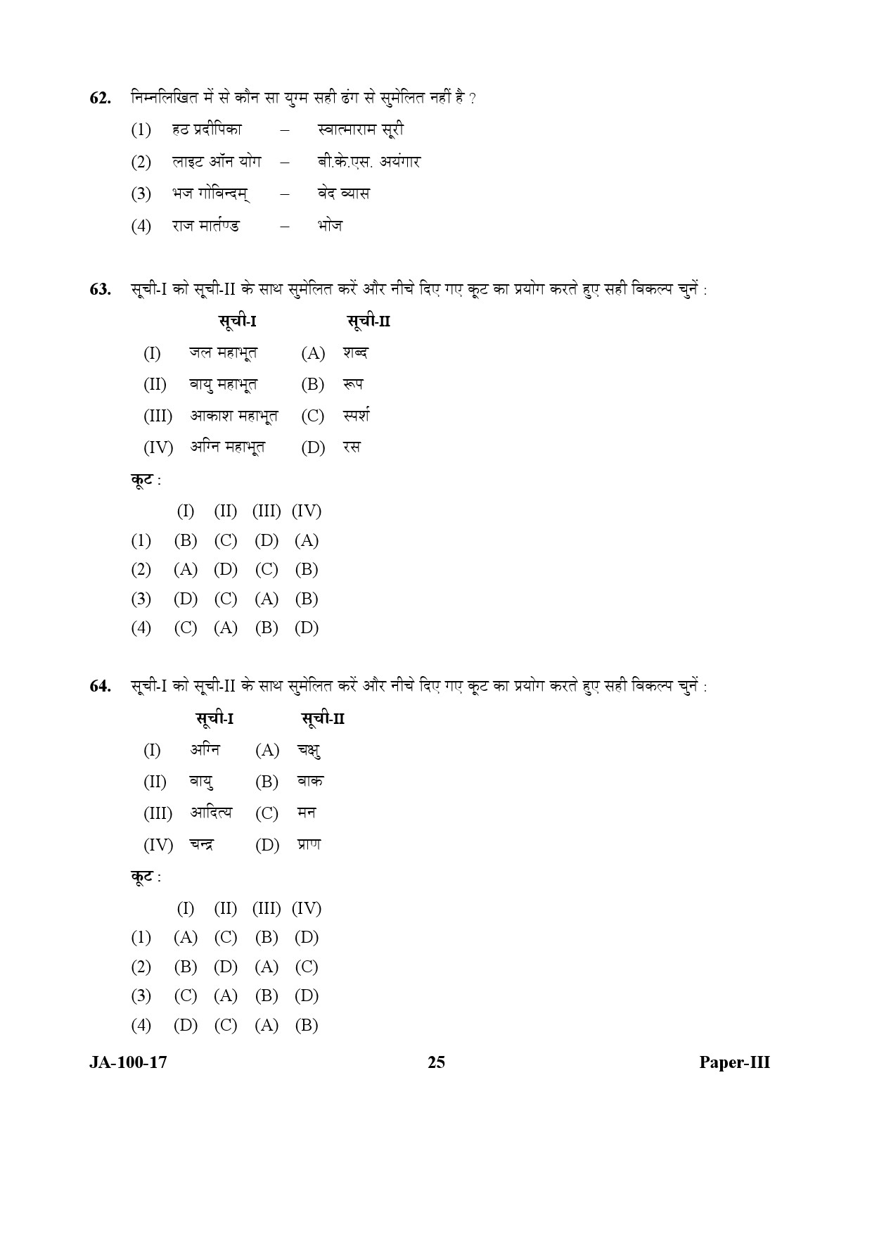 Yoga Paper III January 2017 in Hindi 12