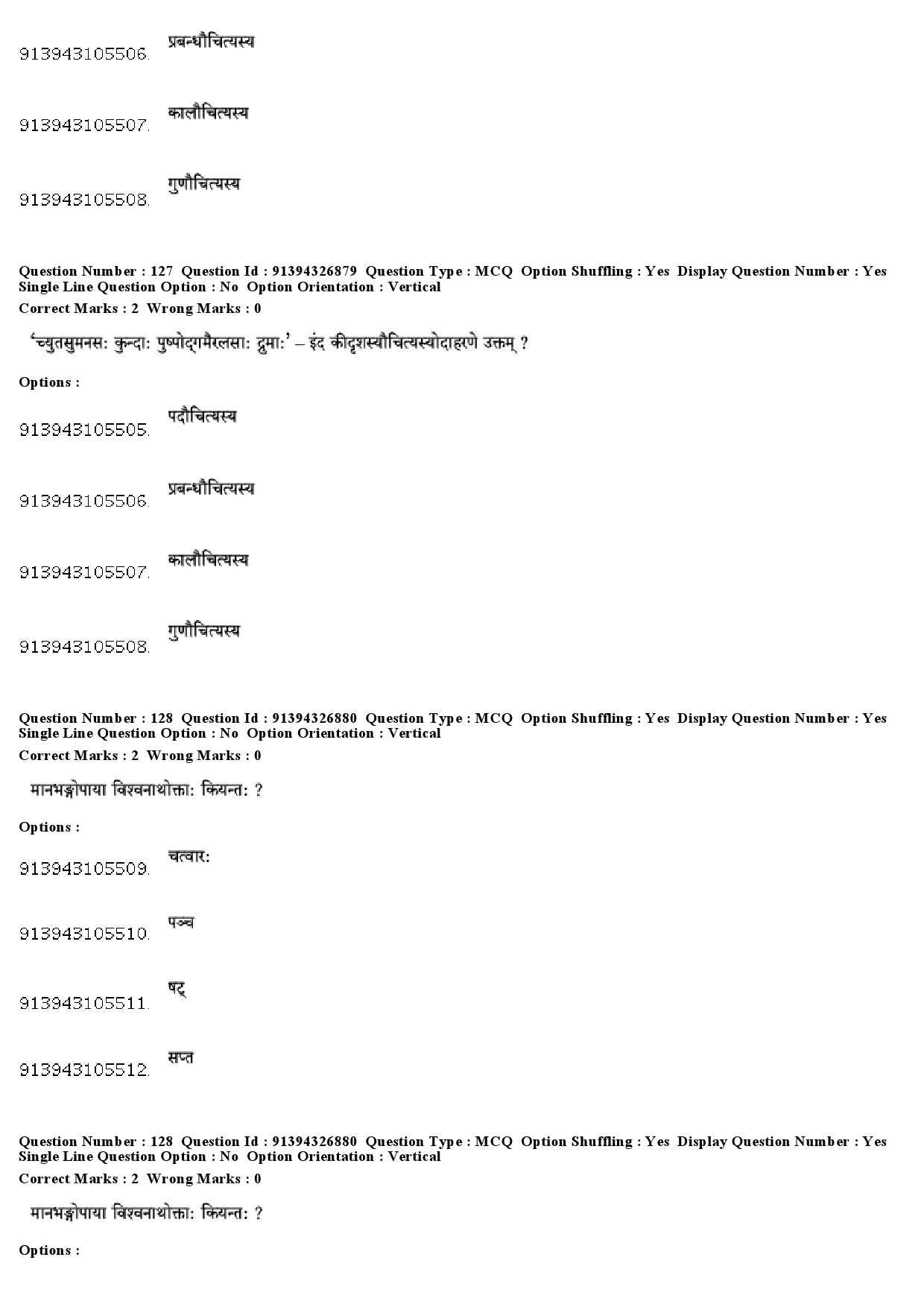 UGC NET Sanskrit Traditional Subjects Question Paper December 2018 101