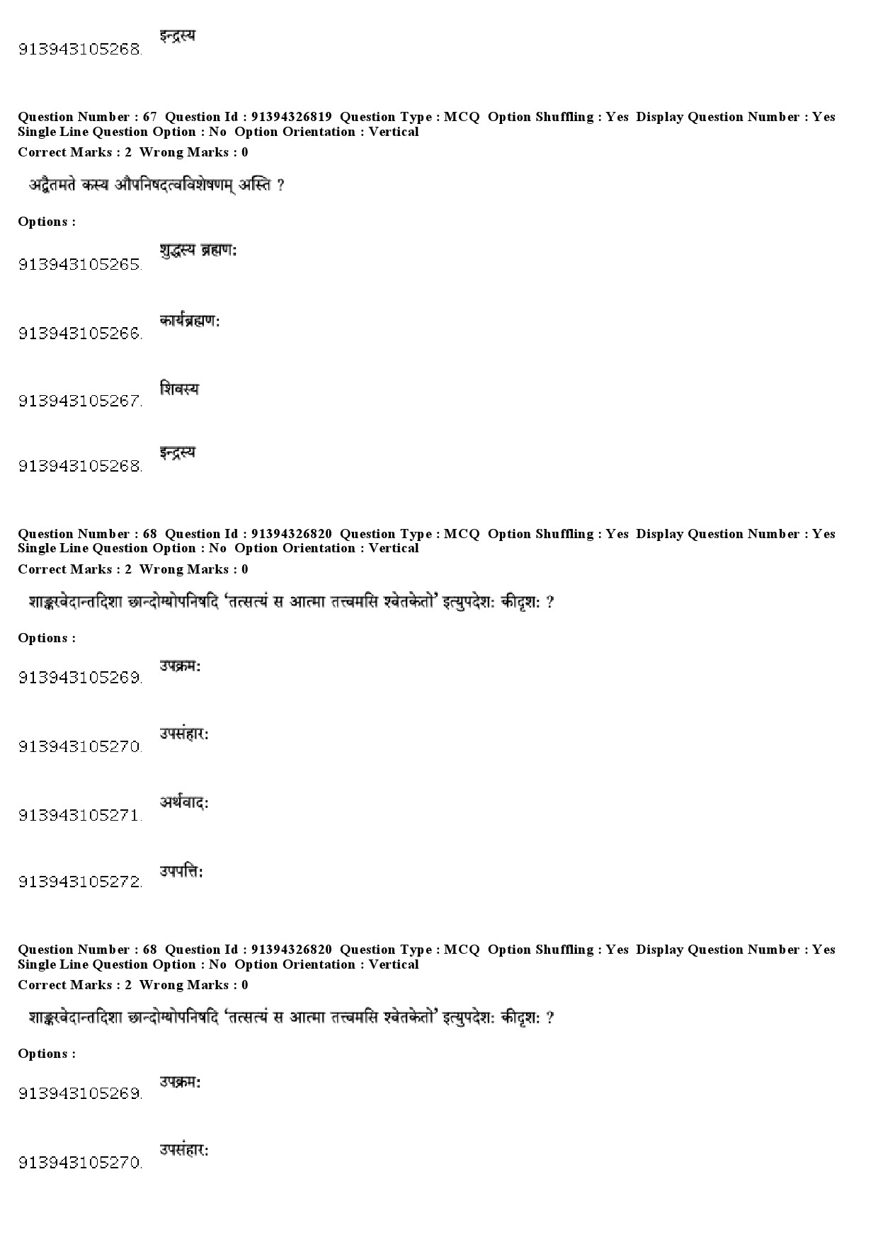 UGC NET Sanskrit Traditional Subjects Question Paper December 2018 58