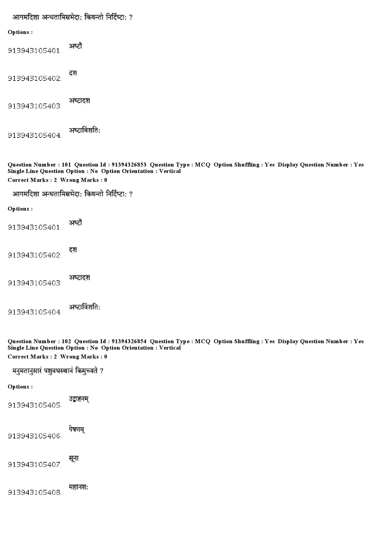 UGC NET Sanskrit Traditional Subjects Question Paper December 2018 82