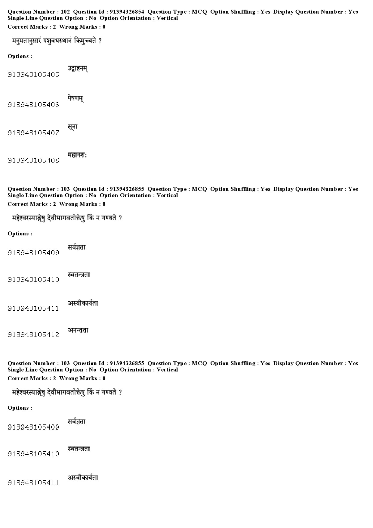 UGC NET Sanskrit Traditional Subjects Question Paper December 2018 83