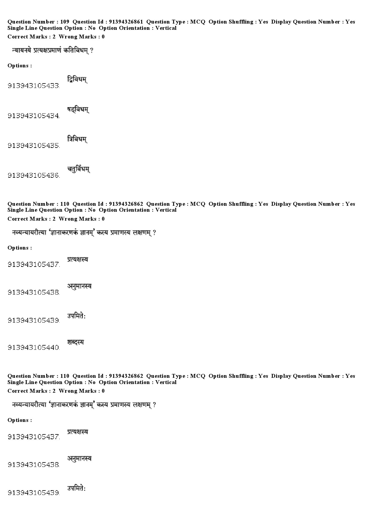 UGC NET Sanskrit Traditional Subjects Question Paper December 2018 88