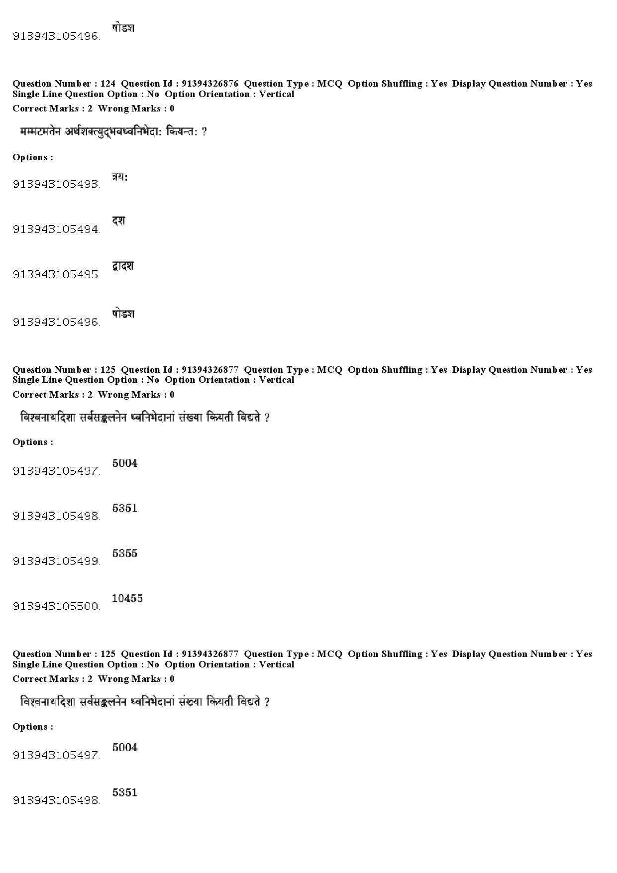 UGC NET Sanskrit Traditional Subjects Question Paper December 2018 99