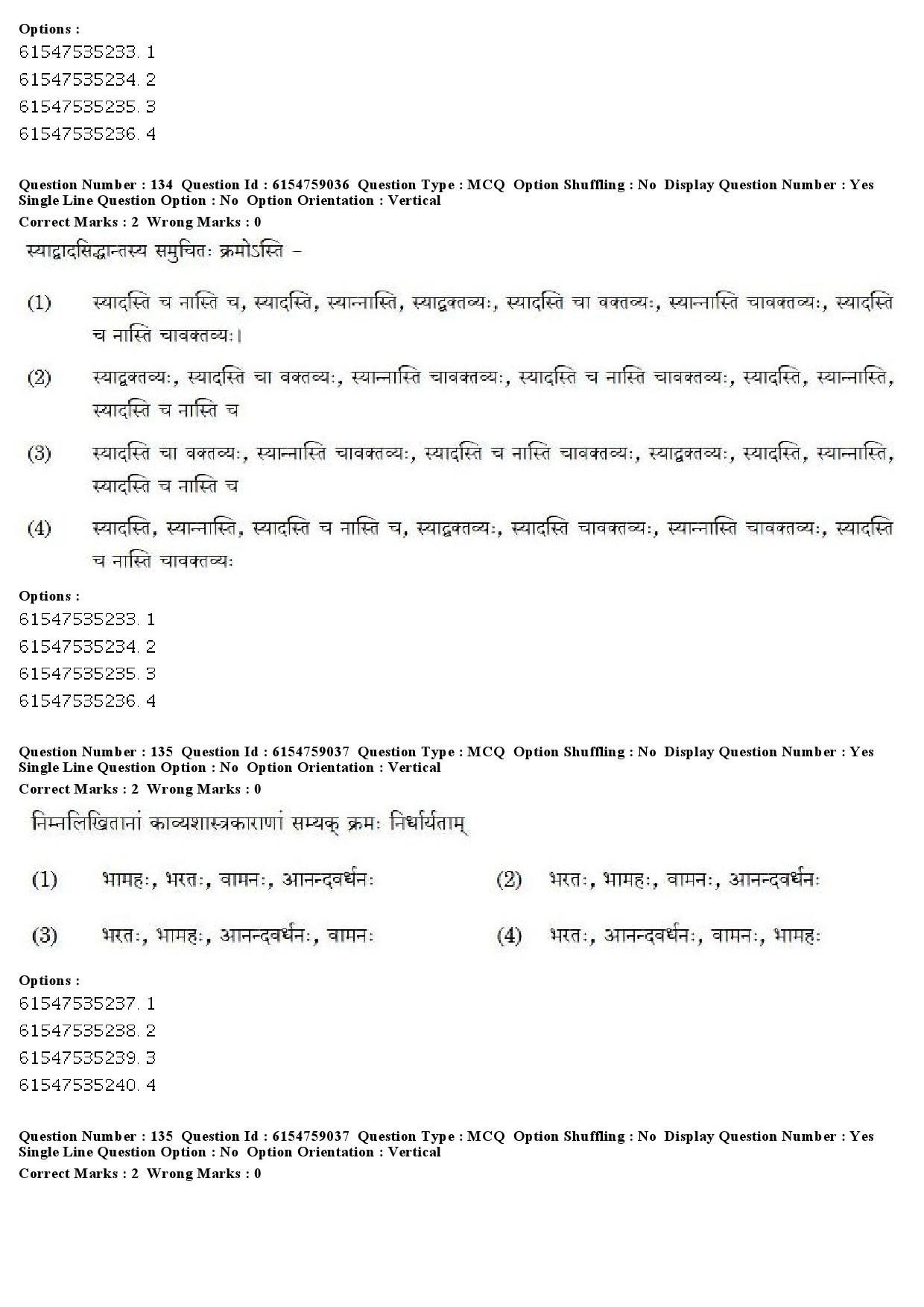 UGC NET Sanskrit Traditional Subjects Question Paper December 2019 104