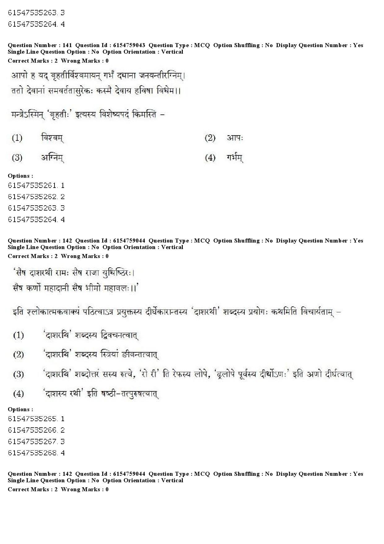 UGC NET Sanskrit Traditional Subjects Question Paper December 2019 109