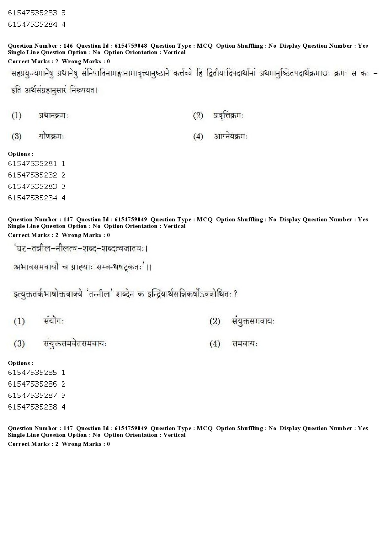 UGC NET Sanskrit Traditional Subjects Question Paper December 2019 113