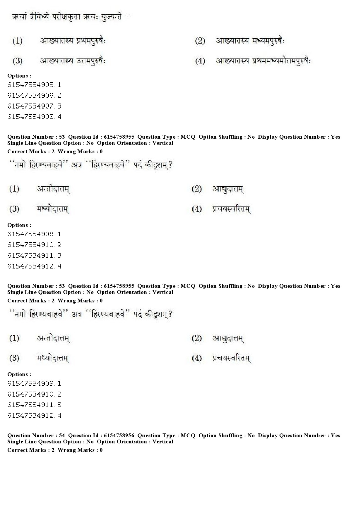 UGC NET Sanskrit Traditional Subjects Question Paper December 2019 44