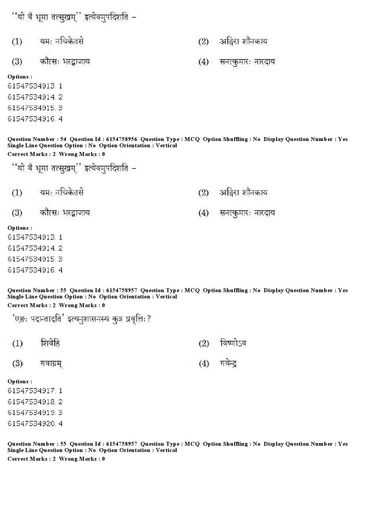 UGC NET Sanskrit Traditional Subjects Question Paper December 2019 45