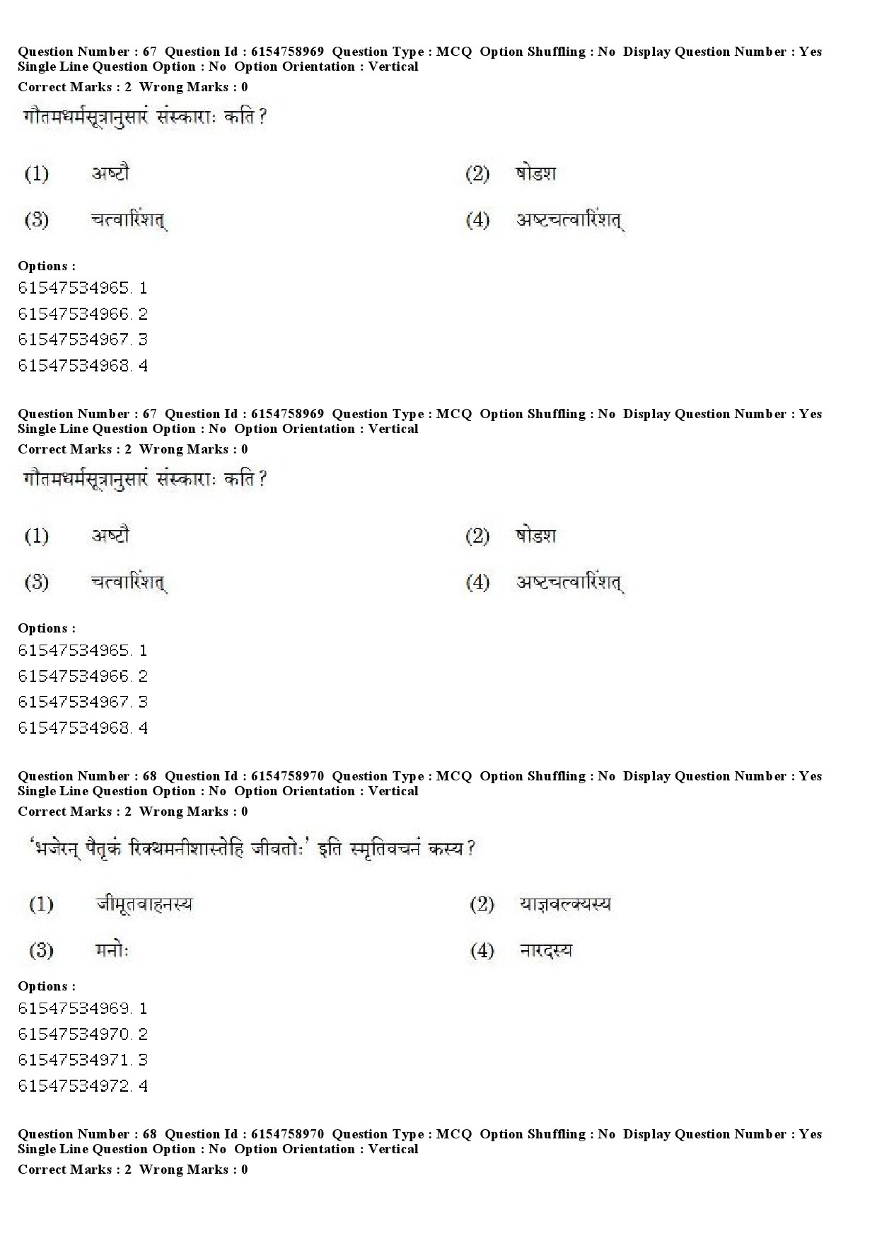 UGC NET Sanskrit Traditional Subjects Question Paper December 2019 53