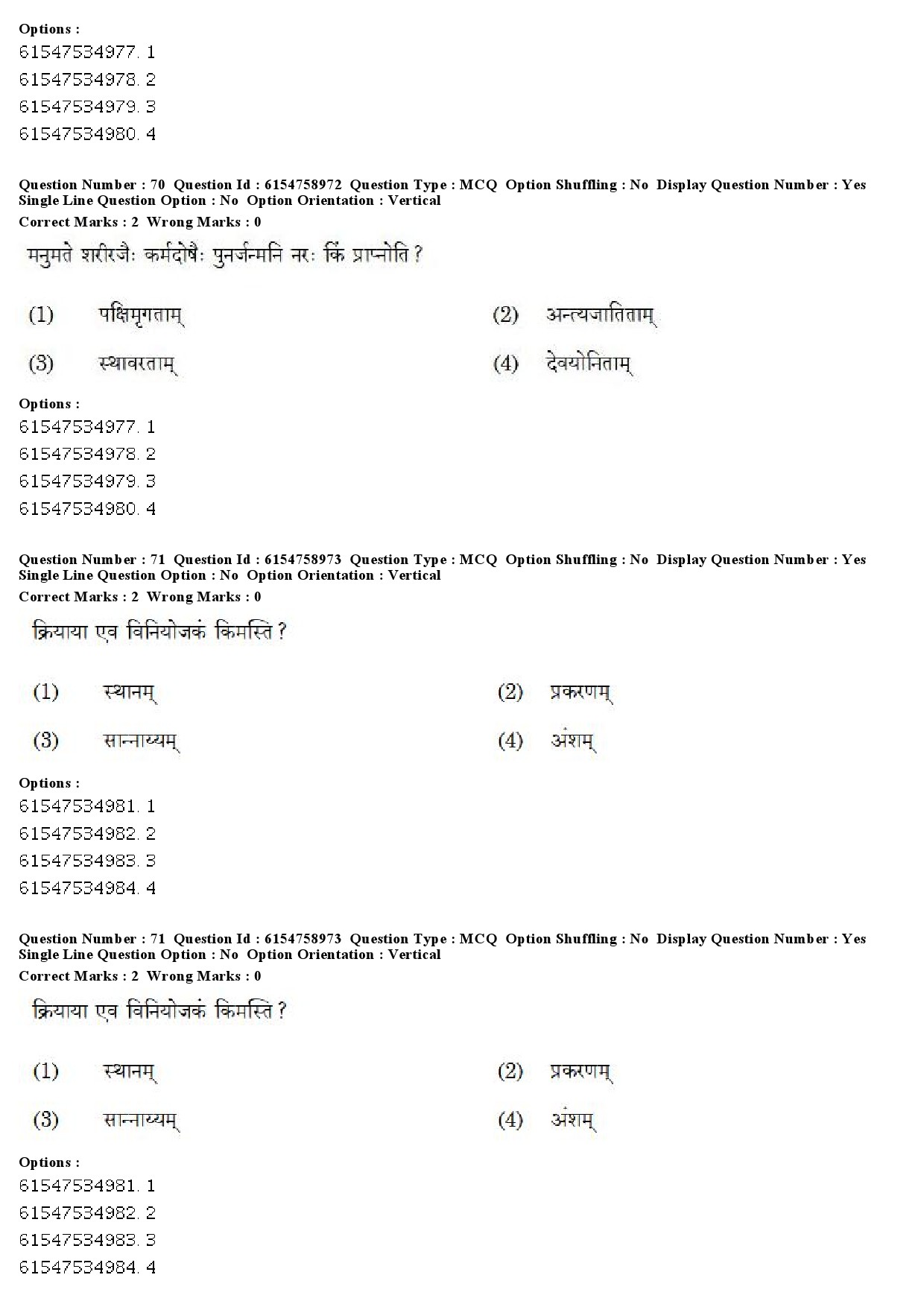 UGC NET Sanskrit Traditional Subjects Question Paper December 2019 55