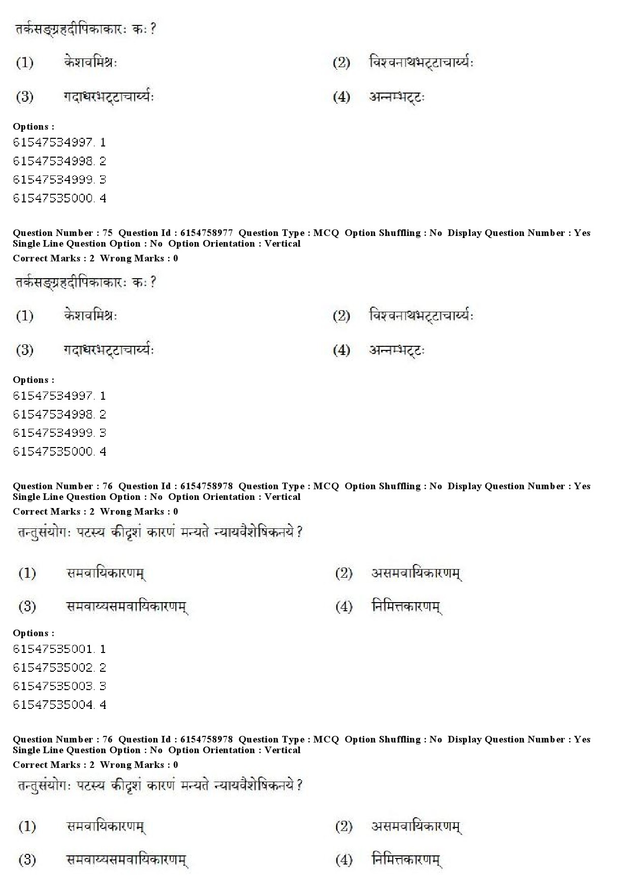 UGC NET Sanskrit Traditional Subjects Question Paper December 2019 58