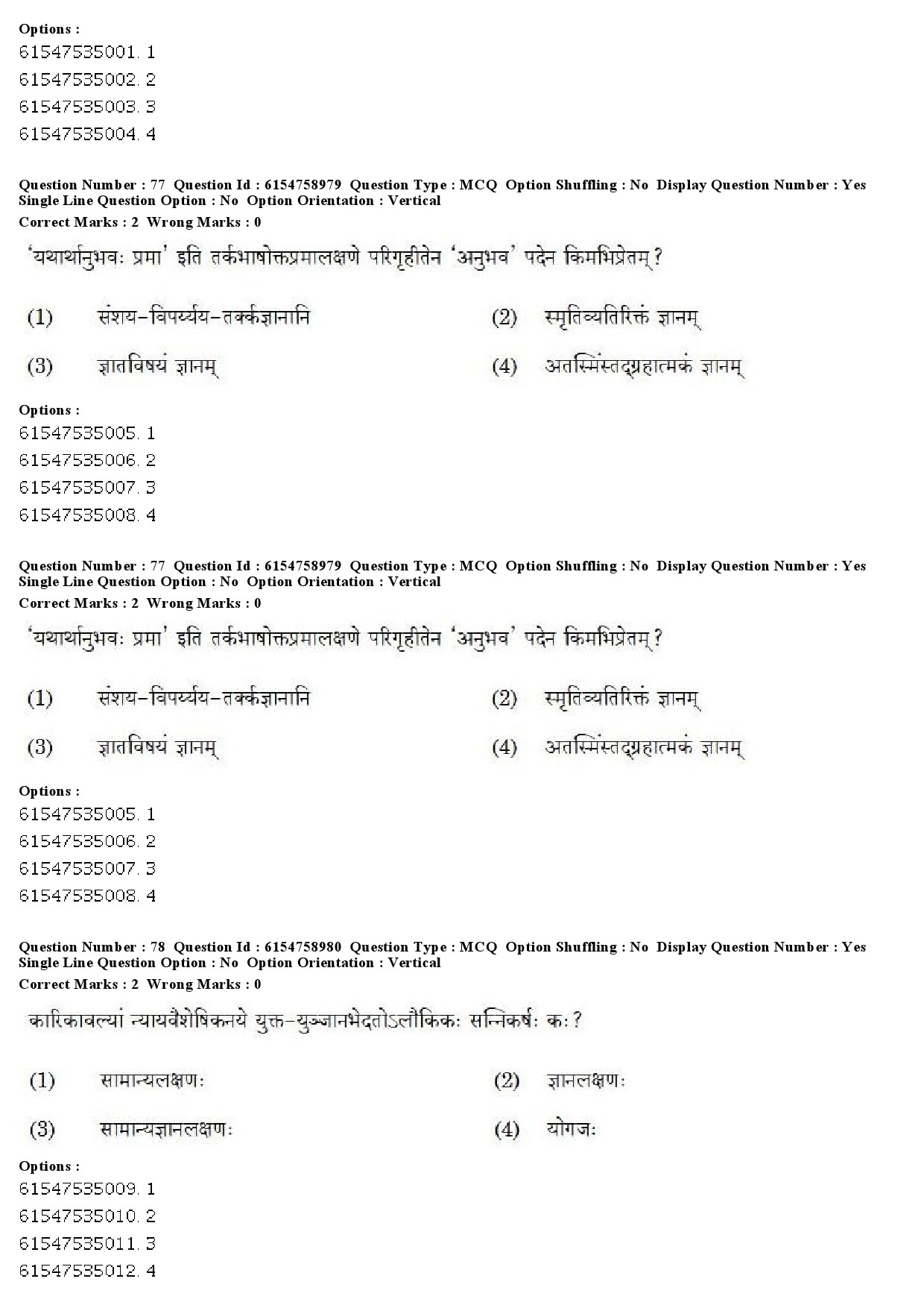 UGC NET Sanskrit Traditional Subjects Question Paper December 2019 59