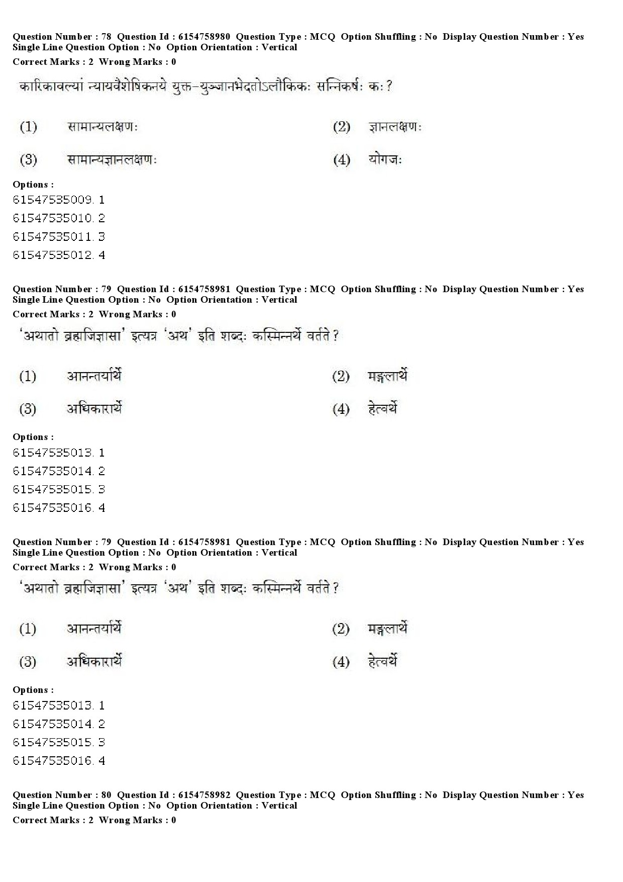 UGC NET Sanskrit Traditional Subjects Question Paper December 2019 60