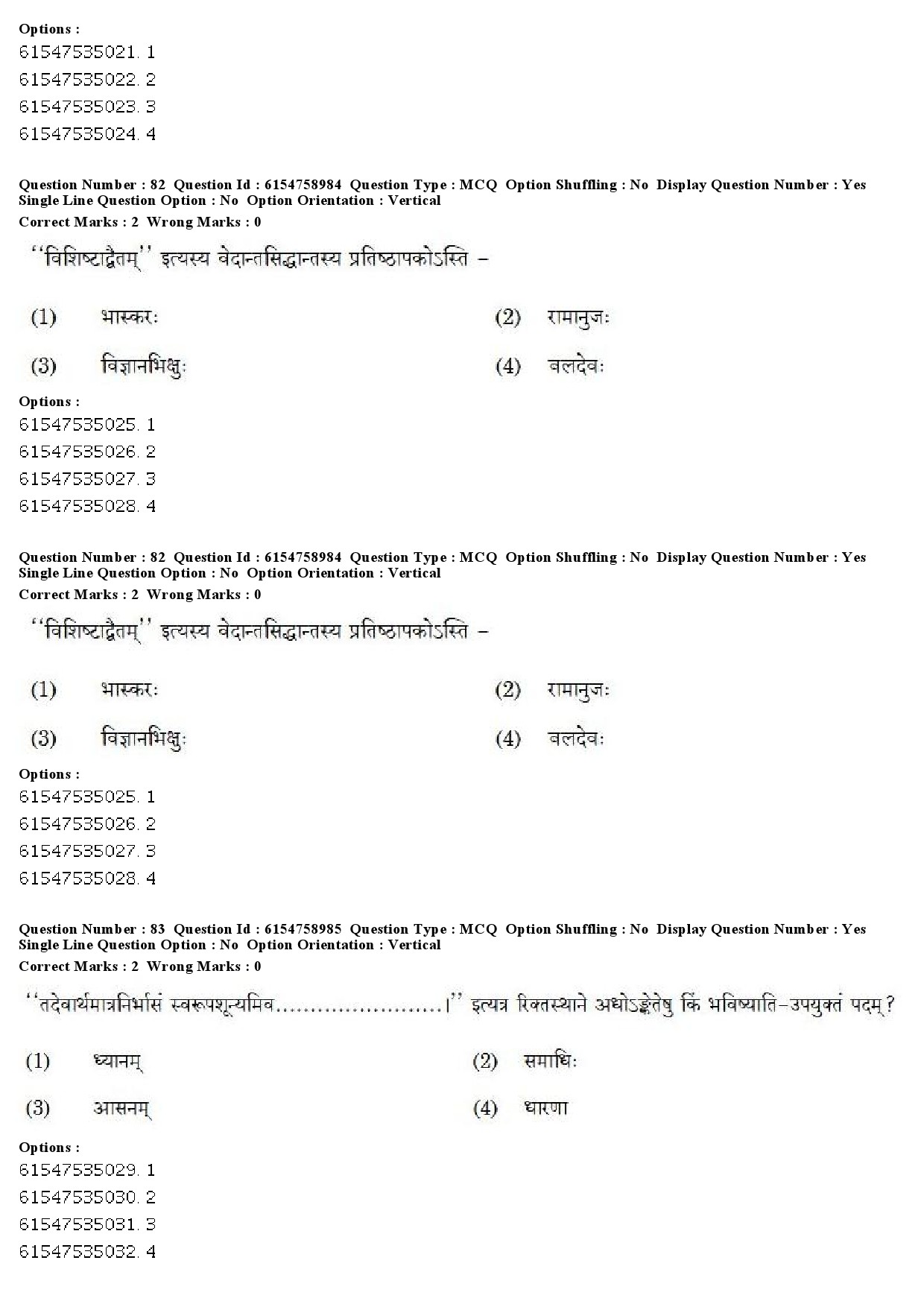 UGC NET Sanskrit Traditional Subjects Question Paper December 2019 62