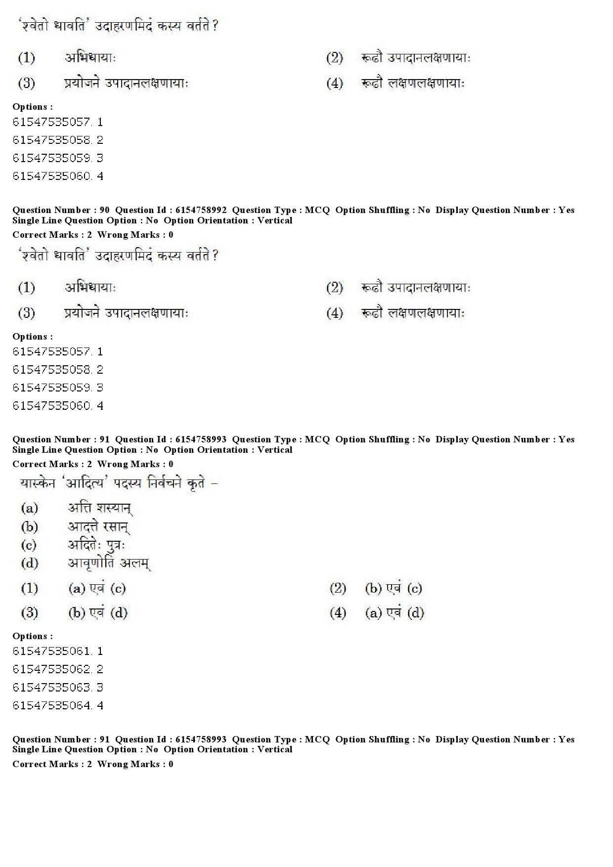 UGC NET Sanskrit Traditional Subjects Question Paper December 2019 67