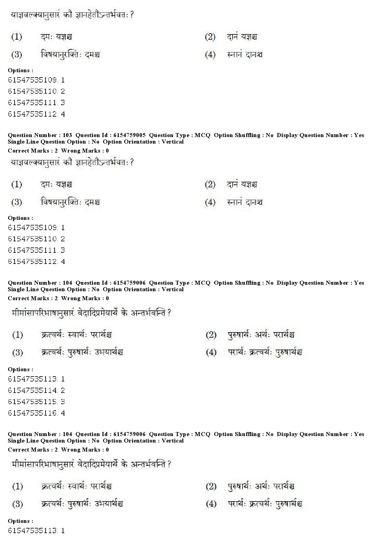 UGC NET Sanskrit Traditional Subjects Question Paper December 2019 77