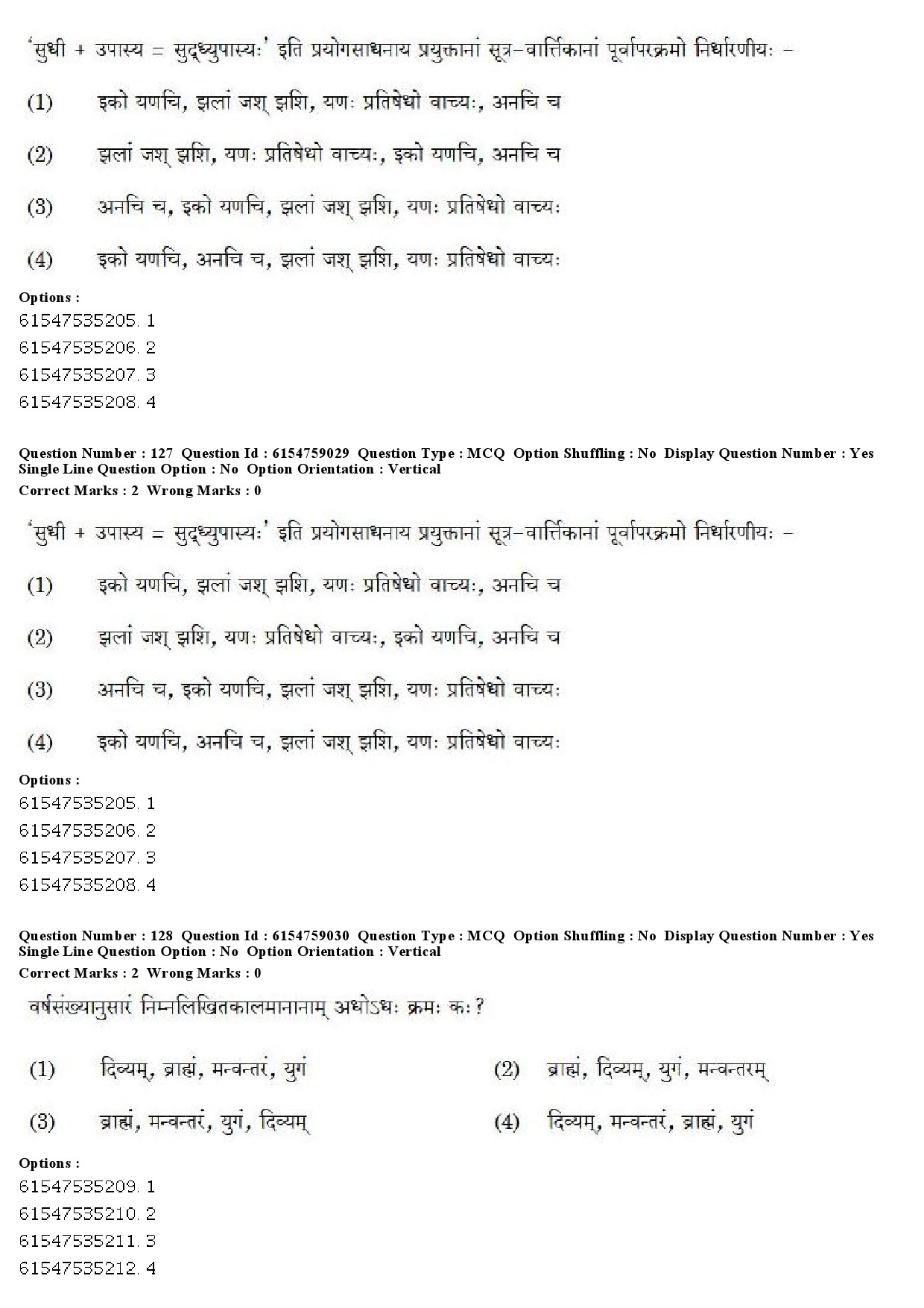 UGC NET Sanskrit Traditional Subjects Question Paper December 2019 98