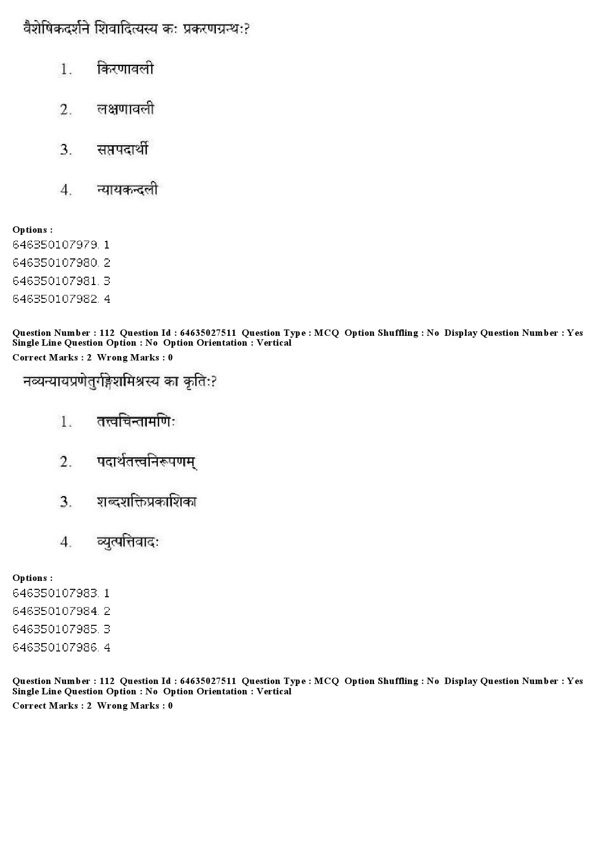 UGC NET Sanskrit Traditional Subjects Question Paper June 2019 105