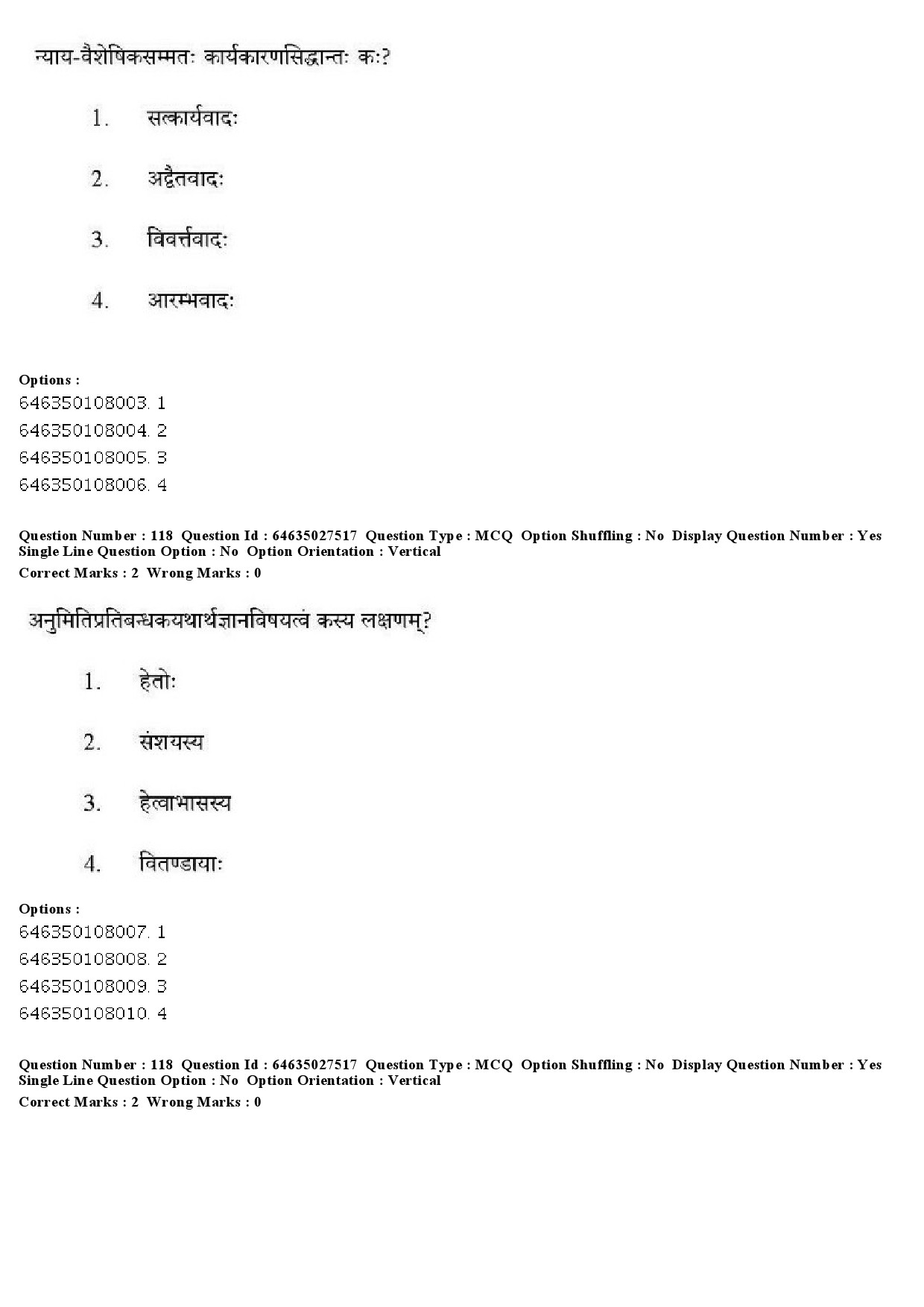 UGC NET Sanskrit Traditional Subjects Question Paper June 2019 111