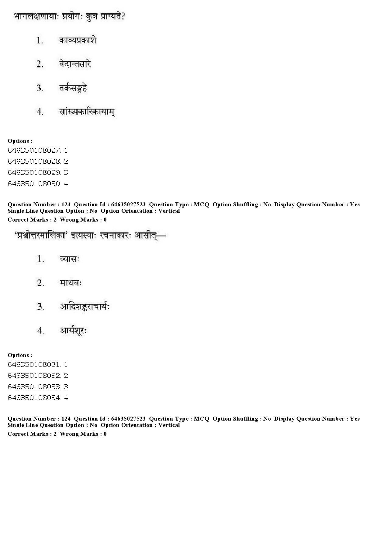 UGC NET Sanskrit Traditional Subjects Question Paper June 2019 117