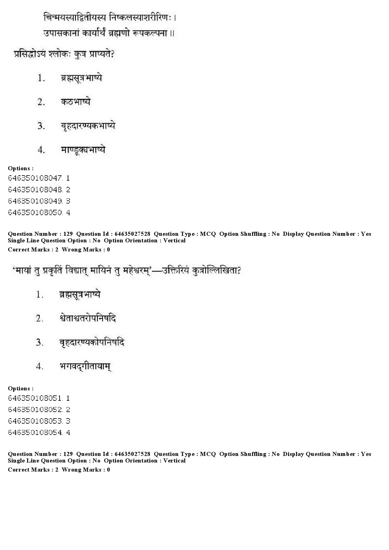 UGC NET Sanskrit Traditional Subjects Question Paper June 2019 122