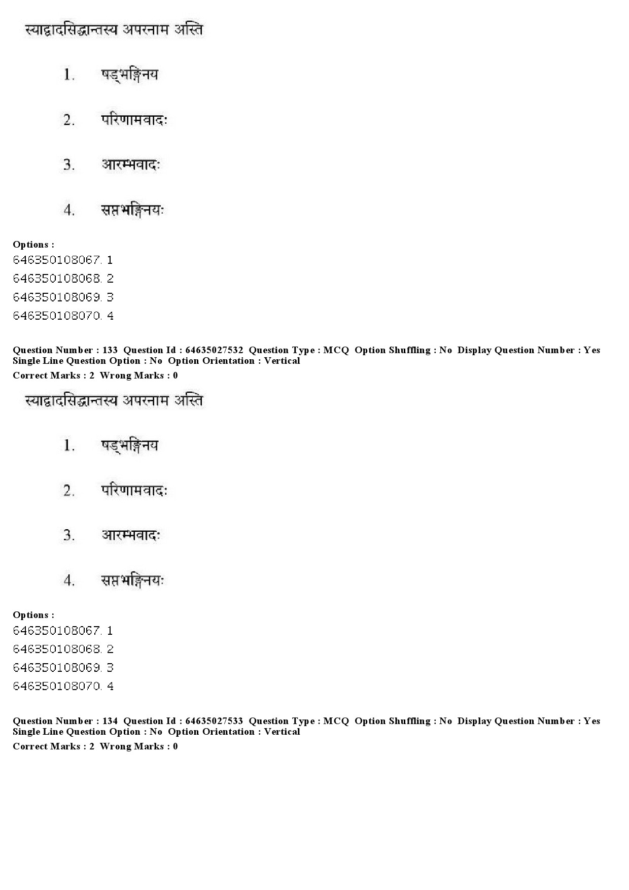 UGC NET Sanskrit Traditional Subjects Question Paper June 2019 127