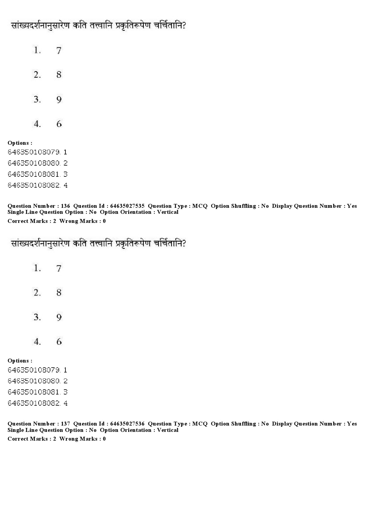 UGC NET Sanskrit Traditional Subjects Question Paper June 2019 130