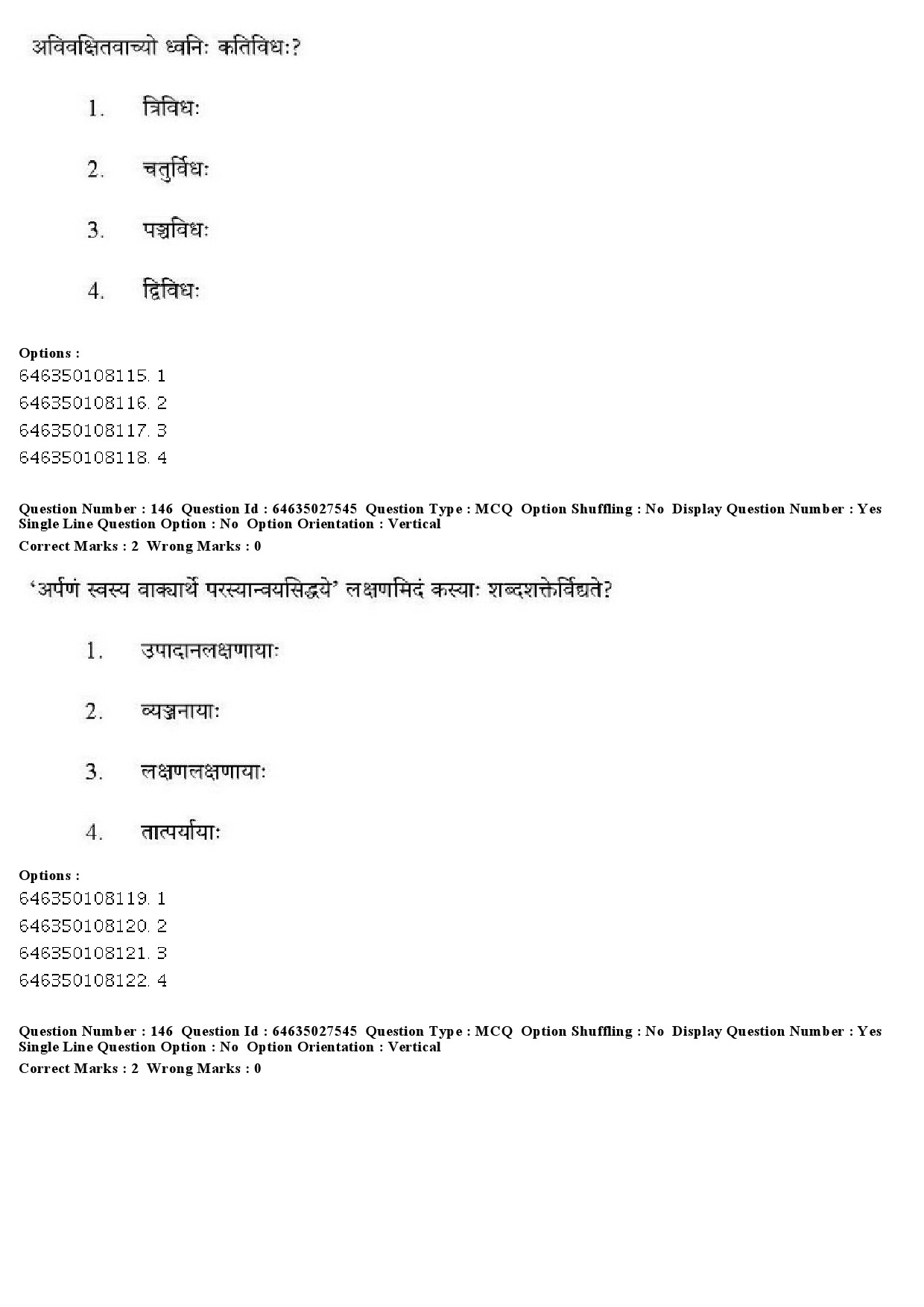 UGC NET Sanskrit Traditional Subjects Question Paper June 2019 141